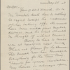 Harned, Thomas B. ALS to R. M. Bucke.  May 25, 1898.