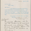 Harned, Thomas B. TLS to R. M. Bucke.  Aug. 18, 1899.