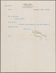 Harned, Thomas B. TLS to R. M. Bucke.  Sep. 14, 1899.