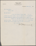 Harned, Thomas B. TLS to R. M. Bucke.  Mar. 26, 1900.