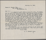 Harned, Thomas B. TLS to R. M. Bucke.  Feb. 14, 1902.