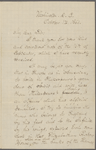 O'Connor, W. D. letter to Matthew Arnold. Oct. 14, 1866. Holograph draft[?], signed.