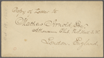 O'Connor, W. D. letter to Matthew Arnold. Oct. 14, 1866. Holograph draft[?], signed.