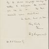Raymond, H. J., ALS to William D. O'Connor. Nov. 17, [1866].