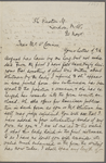 Gilchrist, Anne. Copy in W. M. Rossetti's hand of passages from Anne Gilchrist's letters to him of Jun. 22, Jun. 23, and Jul. 11, 1869, published as A Woman's Estimate of Walt Whitman.  
Enclosed in ALS from W. M. Rossetti to [William D.] O'Connor. Nov. 20, [1869].