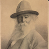 Wilhelm, R. Original crayon portrait of Walt Whitman, signed (RW) and dated.