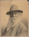 Wilhelm, R. Original crayon portrait of Walt Whitman, signed (RW) and dated.