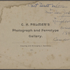 Palmer's (C. H.) Photograph and Ferrotype Gallery. Photograph of Walt Whitman, Ida Johnson and an unidentified neighbor, ca. 1890.