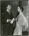 Lionel Atwill and Kay Strozzi in the stage production The Silent Witness.