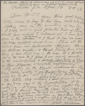 O'Connor, William D., ALS to. Apr. 18, 1888. 