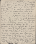 O'Connor, William D., ALS to. Apr. 25, 1888. 