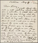 Stafford, Harry, ALS to. Aug. 15, [1878]. Previously: Aug. 15, [1882].