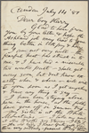 Stafford, Harry, ALS to. Jul. 14, 1881. 