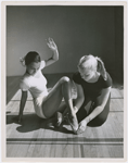 Actress Dorothy Dandridge (left) with dance instructor Olga Lunick, circa 1951.