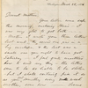Whitman, Louisa Van Velsor, mother, ALS to. Mar. 28, 1866.