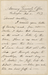 Whitman, Louisa Van Velsor, mother, ALS to. Feb. 5, 1867.