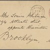 Whitman, Louisa Van Velsor, mother, ALS to. Nov. 23, 1866.
