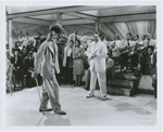 Scene from motion picture "Cabin in the Sky," featuring Duke Ellington and his Orchestra, and singer and dancer John Bubbles