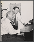 Richard Rodgers and Stephen Sondheim in rehearsal for the stage production Do I Hear a Waltz?