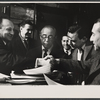 Richard Rodgers, Stephen Sondheim and Arthur Laurents [center right] in rehearsal for the stage production Do I Hear a Waltz?