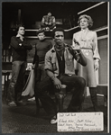 Richard Niles, Mark Kologi, Robert Hegez (Robert Hegyes), Dorian Harewood, and Arlene Francis in the stage production Don't Call Back