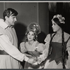 Joe Ponazecki [left], Louise Sorel [right] and unidentified [center] in the stage production The Dragon