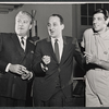 Joe Layton [right] and unidentified others in rehearsal for the stage production Drat the Cat!