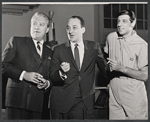 Joe Layton [right] and unidentified others in rehearsal for the stage production Drat the Cat!
