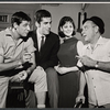 Joe Layton, Elliott Gould, Lesley Ann Warren and Eddie Foy Jr. in rehearsal for the stage production Drat the Cat!