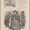 An illustration from Mr. Punch's prize novels. Thrums on an Old String by J. Muir Kir[n?]ie / ER.  Christmas waits. Trio: "O bless you, gentlemen, whose looks are far from frowning, pay cash and buy the latest books of Tennyson, Swinburne, Browning,"--Punch, Dec. 27, 1884 / Sambourne.