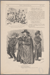 An illustration from Mr. Punch's prize novels. Thrums on an Old String by J. Muir Kir[n?]ie / ER.  Christmas waits. Trio: "O bless you, gentlemen, whose looks are far from frowning, pay cash and buy the latest books of Tennyson, Swinburne, Browning,"--Punch, Dec. 27, 1884 / Sambourne.