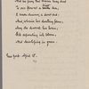 Poem Lucy's birthday by W.M. Thackeray and letter signed faithfully yours W.M. Thackeray