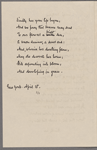 Poem Lucy's birthday by W.M. Thackeray and letter signed faithfully yours W.M. Thackeray