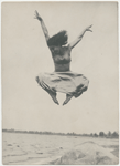 Pauline Koner performing improvisational dance on a beach, Leningrad, Russia