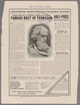 Signed replicas of William Ordway Partridge's famous bust of Tennyson are offered to Literary digest readers...