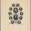 The Grolier Club MCMI. [Center, from top, then clockwise from upper right:] Ben Johnson. Alfred Tennyson. William Whitehead. Thomas Warton. Henry James Pye. Robert Southey. William Wordsworth. Colley Gibber. Nicholas Rowe. Thomas Shadwell. John Dryden. William Davenant.