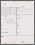 Stage manager's log