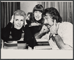 Joan Rivers, Renee Lippin, and Gabriel Dell in rehearsal for the stage production Fun City