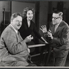 Walter Slezak, Jayne Meadows and unidentified in rehearsal for the stage production The Gazebo