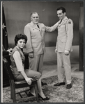 Dolores Sutton, William Bendix and unidentified in the stage production General Seeger