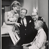 Florence Henderson, Jose Ferrer, producer Herman Levin, and Noel Coward in rehearsal for the stage production The Girl Who Came to Supper