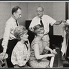 Jose Ferrer, Florence Henderson, rehearsal pianist Martha Johnson, and Noel Coward in rehearsal for the stage production The Girl Who Came to Supper