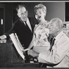 Jose Ferrer, Florence Henderson, and Noel Coward in rehearsal for the stage production The Girl Who Came to Supper