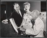 Jose Ferrer, Florence Henderson, and Noel Coward in rehearsal for the stage production The Girl Who Came to Supper