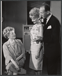 Irene Browne, Florence Henderson, and Jose Ferrer in rehearsal for the stage production The Girl Who Came to Supper