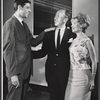 Joe Layton, Jose Ferrer, and Florence Henderson in rehearsal for the stage production The Girl Who Came to Supper