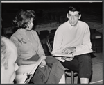 Unidentified woman and Joe Layton in rehearsal for the stage production The Girl Who Came to Supper