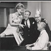 Florence Henderson, Jose Ferrer, Jay Blackton, and Noel Coward in rehearsal for the stage production The Girl Who Came to Supper