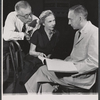 Director Bretaigne Windust, Dorothy Gish, and playwright Howard Teichmann in rehearsal for the stage production The Girls in 509