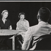Dorothy Gish, Imogene Coca, and unidentified man in rehearsal for the stage production The Girls in 509
